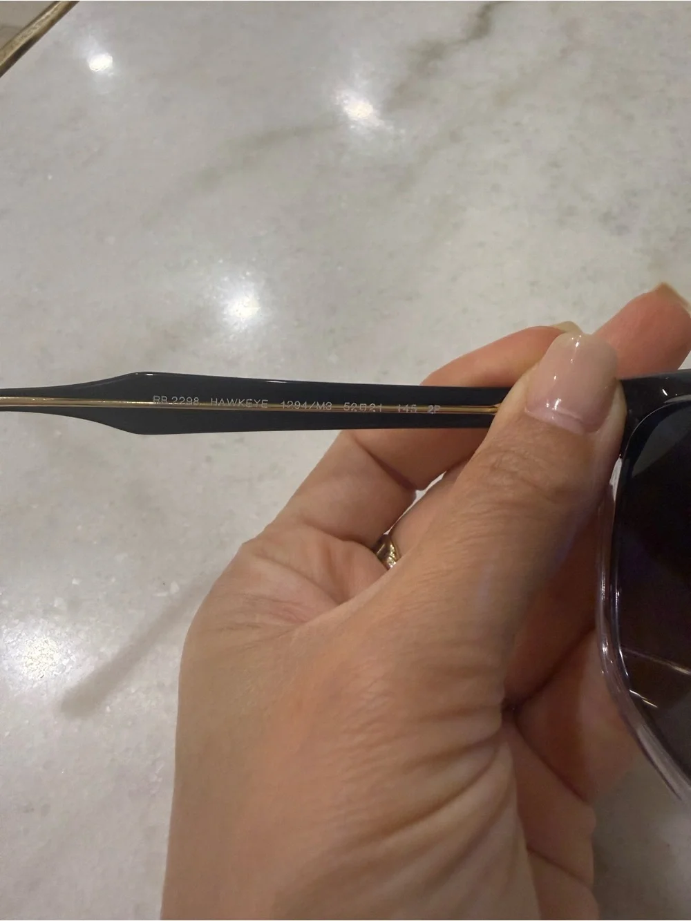 Ray-Ban Hawkeye Black & Clear Polarized Sunglasses with Gradient Gray Lenses